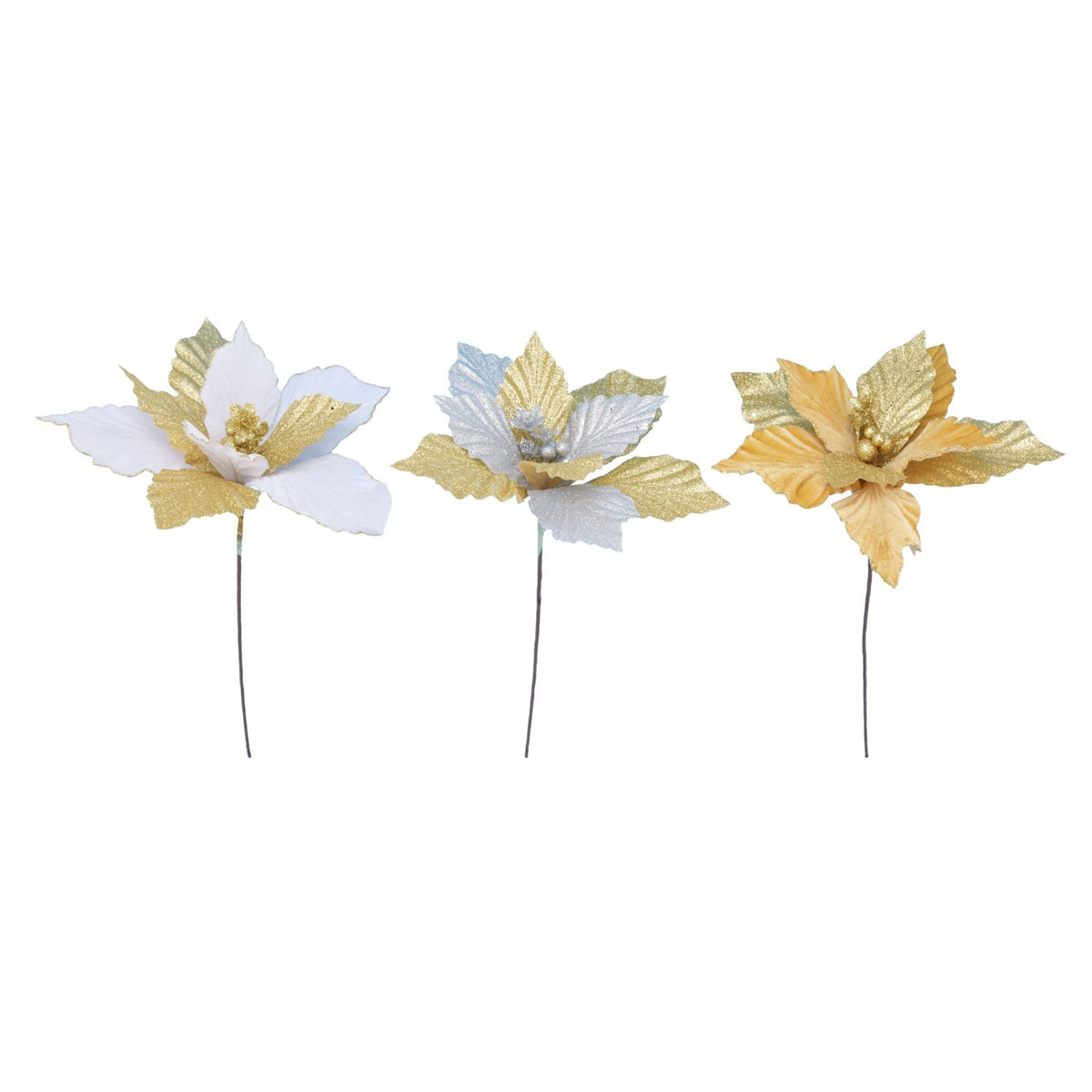 Pdq Jumbo Velvet Glitter Poinsettia - Country Silk