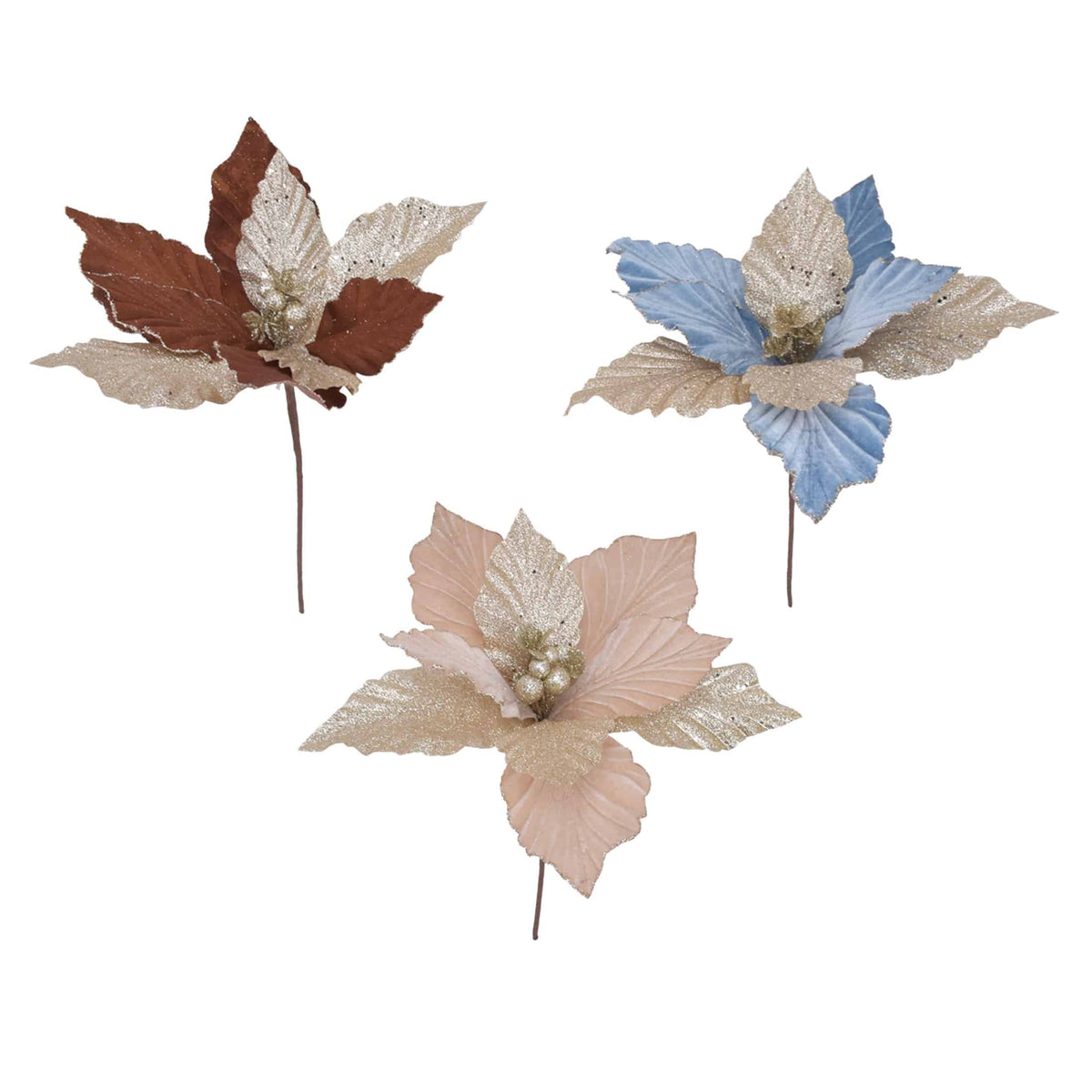 Pdq Jumbo Velvet Glitter Poinsettia
