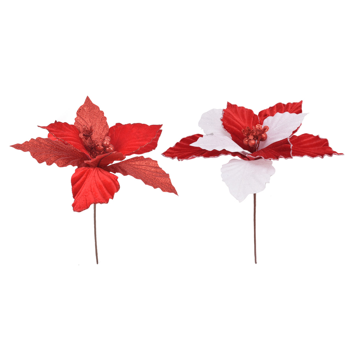 Pdq Jumbo Velvet Glitter Poinsettia