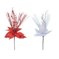Velvet Poinsettia With Glitter Berries