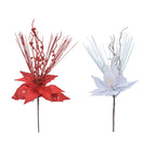 Velvet Poinsettia With Glitter Berries