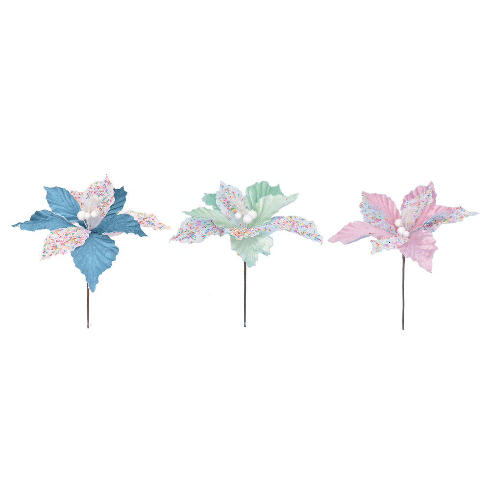 Pdq Jumbo Velvet Glitter Poinsettia
