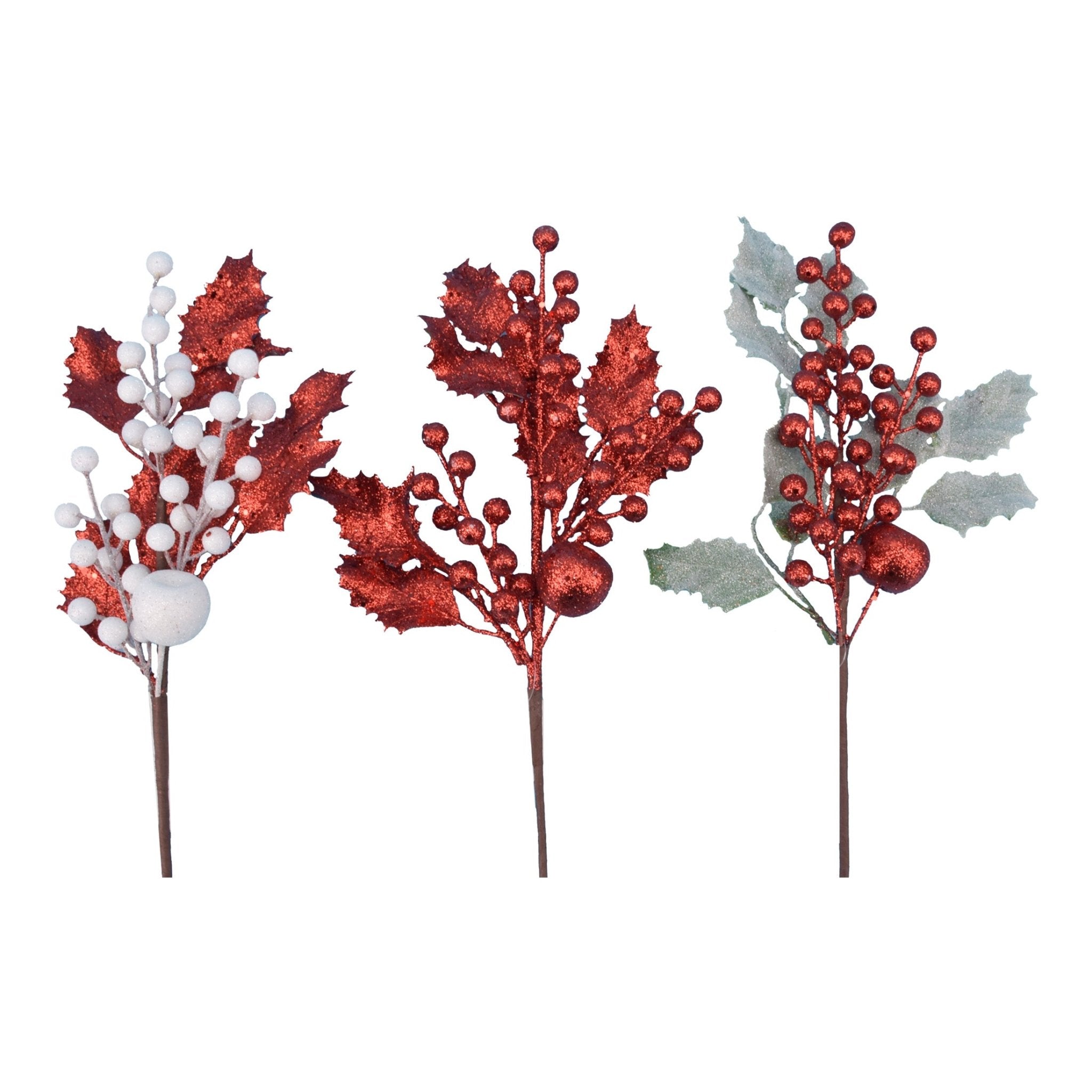 Holly Leaf Berries And Apple Pick - Country Silk