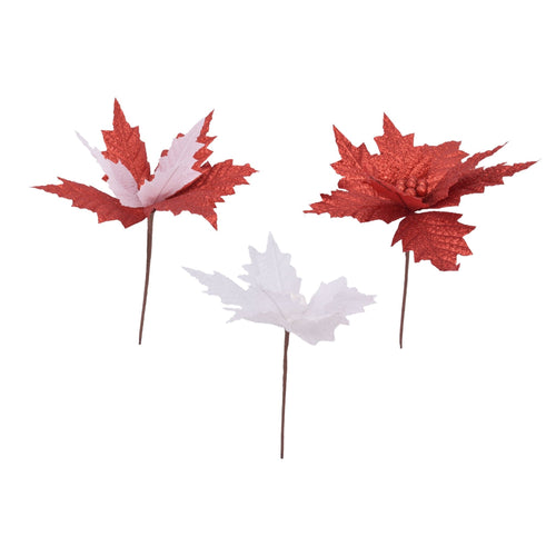 Poinsettia Head Pick - Country Silk