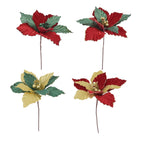 Pdq Jumbo Velvet Glitter Poinsettia - Country Silk