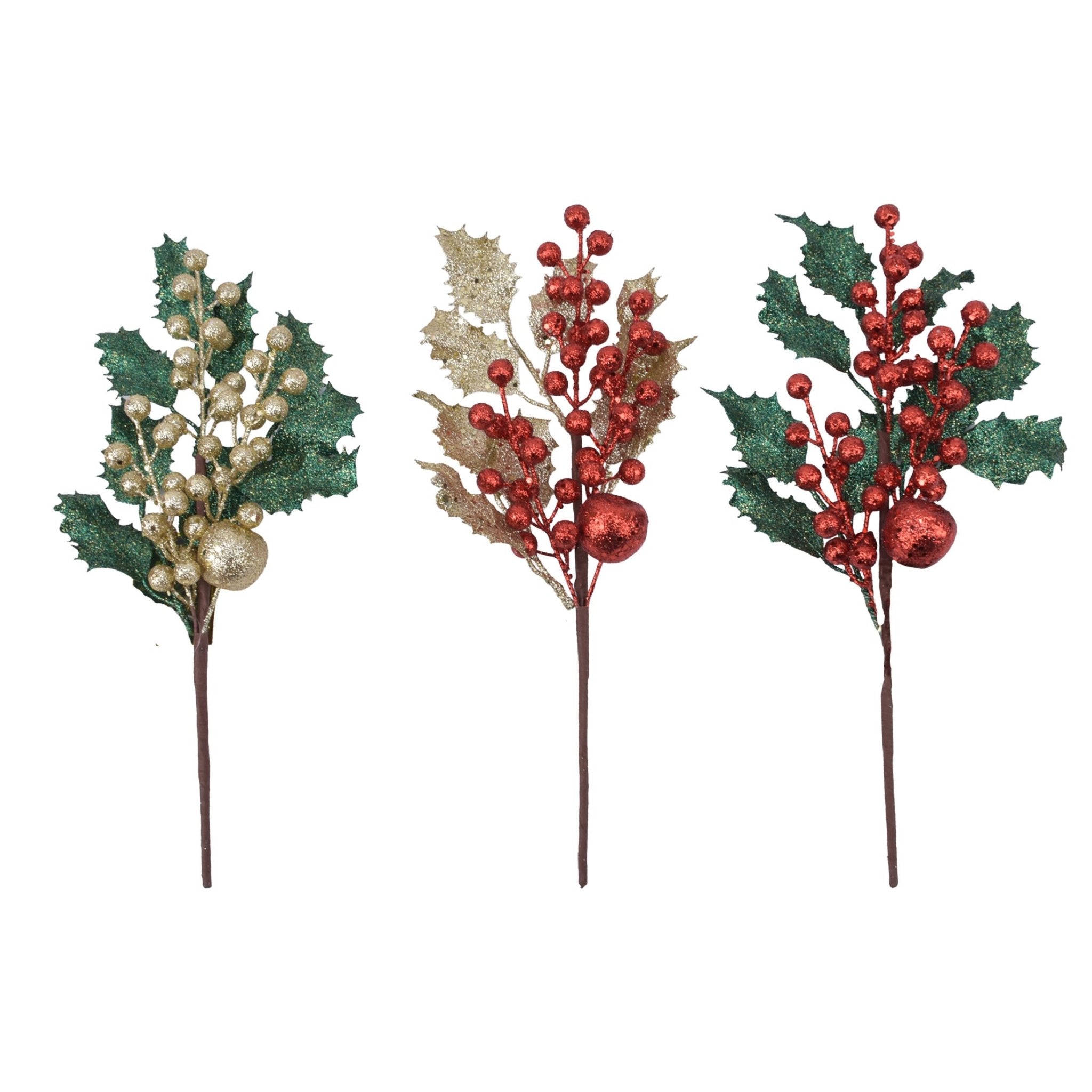 Holly Leaf Berries And Apple Pick - Country Silk