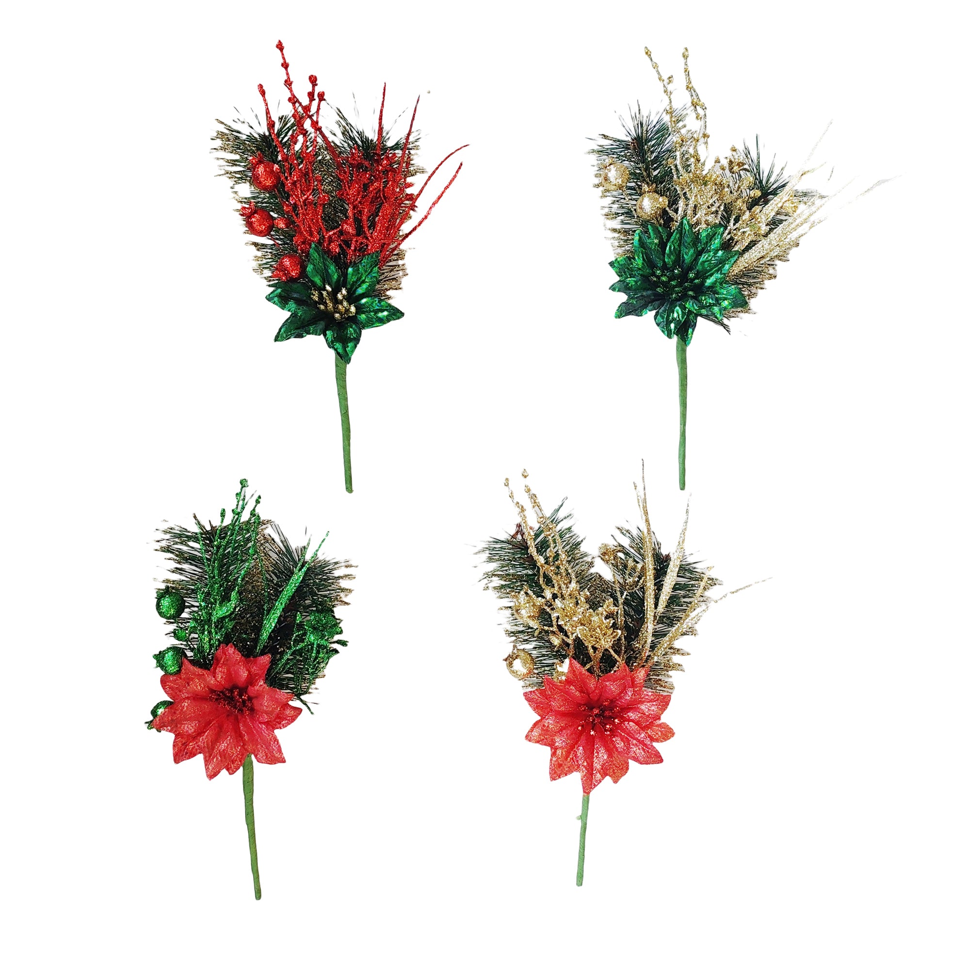 Pdq Double Pine Branch With Metallic Poi