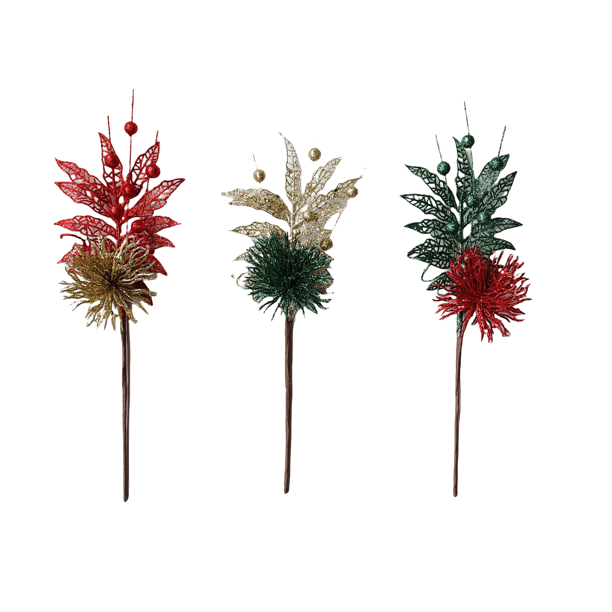 Pdq Glitter Pick Withdiamond Leaves And - Country Silk