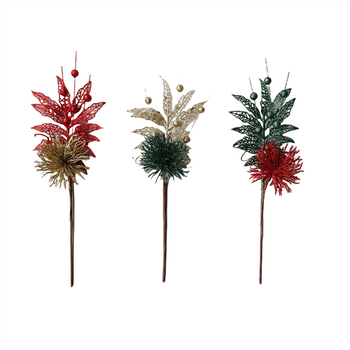 Pdq Glitter Pick Withdiamond Leaves And - Country Silk