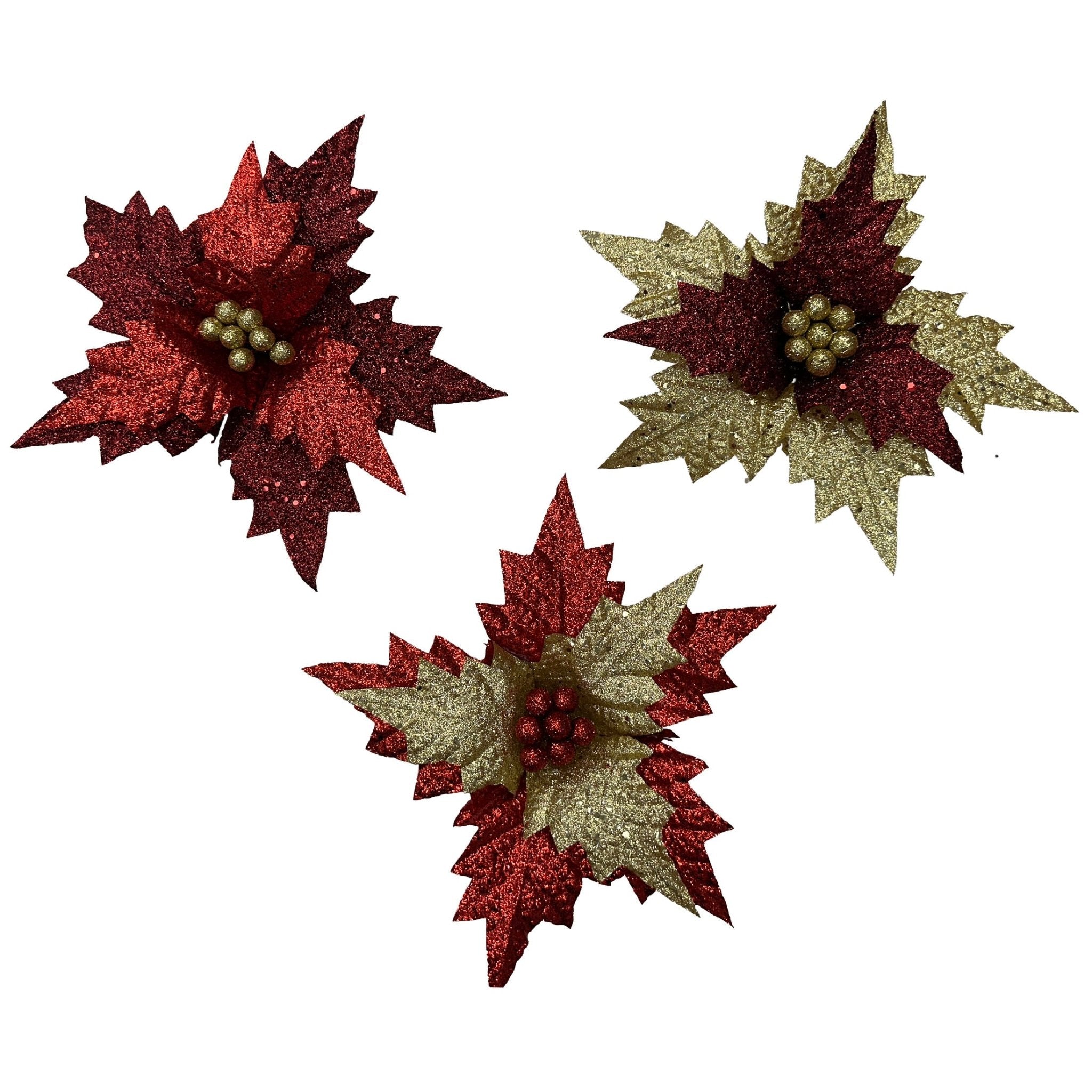 Poinsettia Head Pick - Country Silk