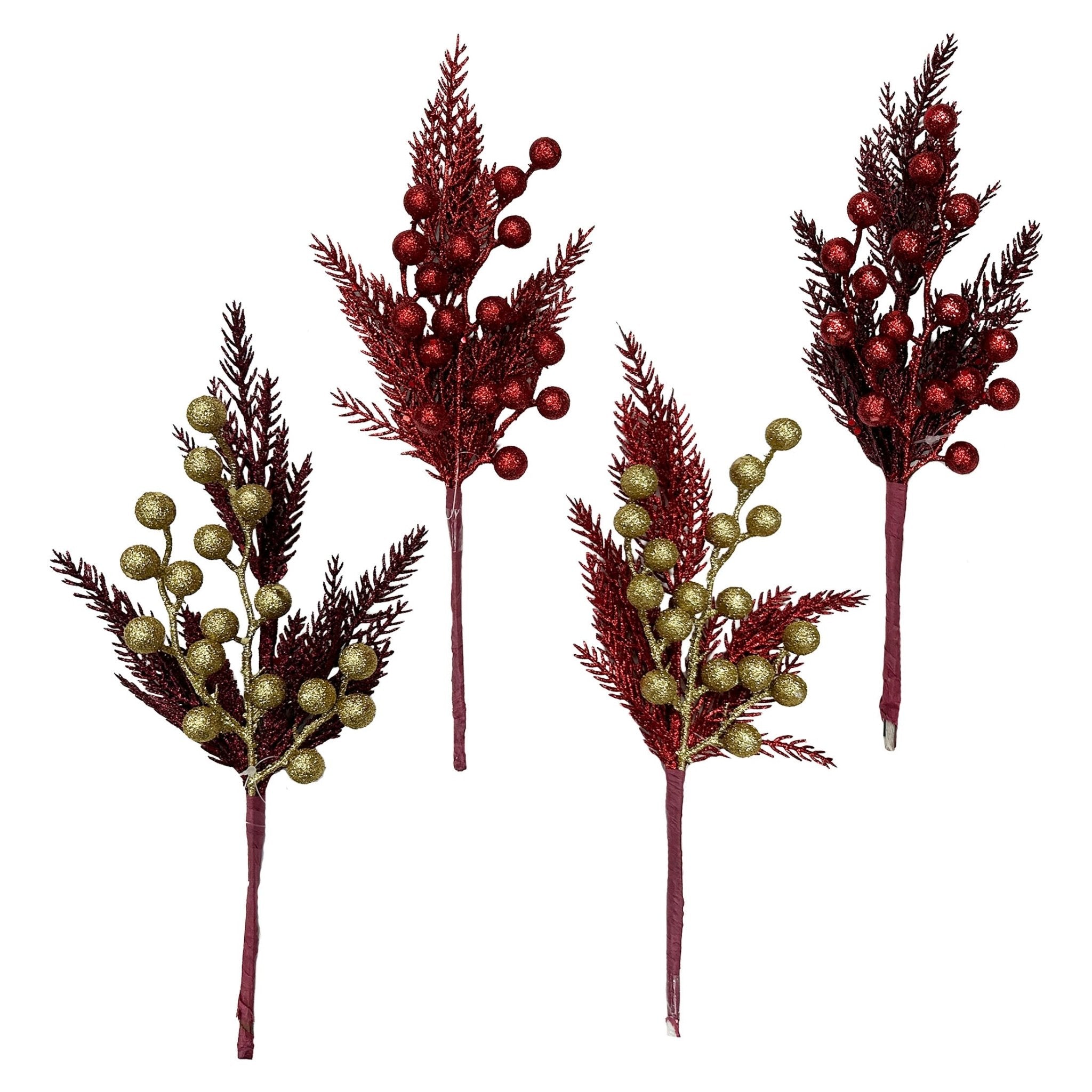 Glitter Fern And Berry Pick - Country Silk