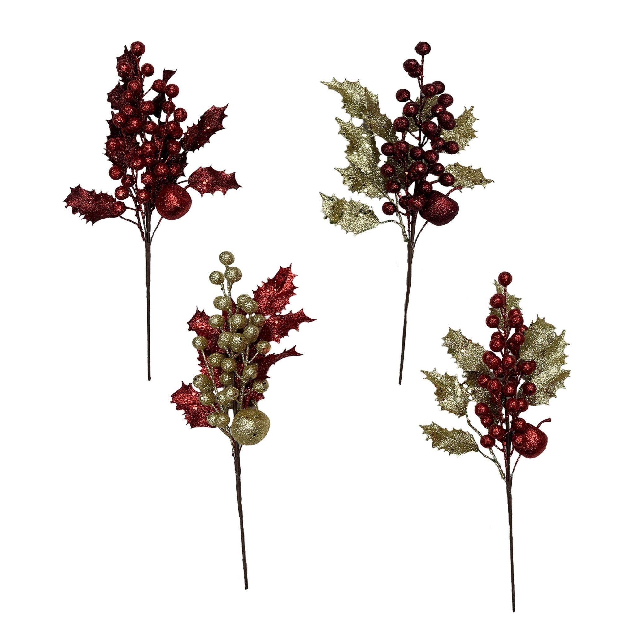 Holly Leaf Berries And Apple Pick - Country Silk