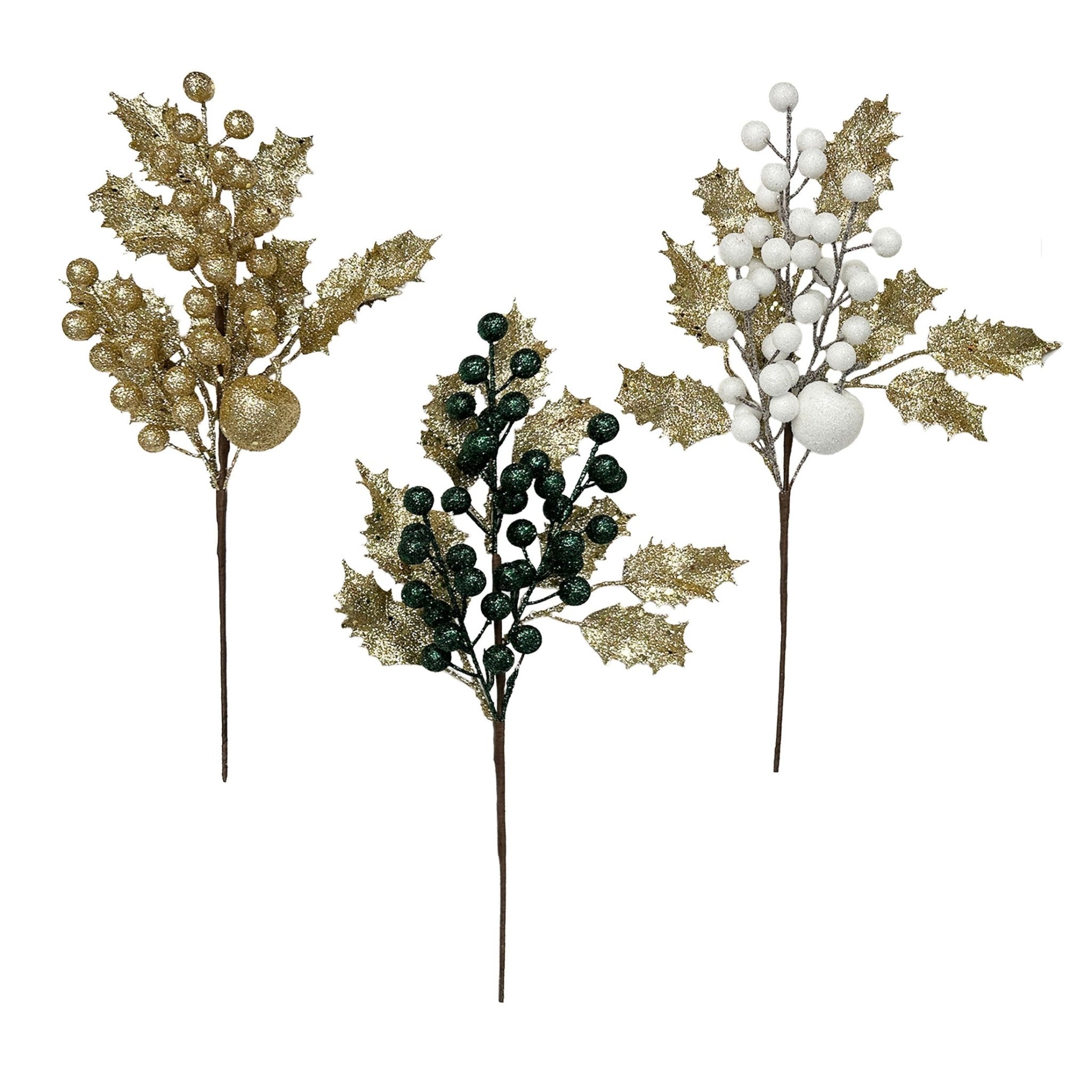 Holly Leaf Berries And Apple Pick - Country Silk