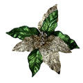 Beaded Metallic Poinsettia Pick - Country Silk