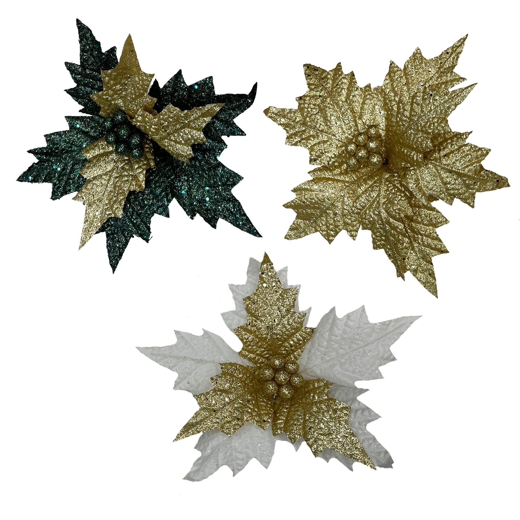 Poinsettia Head Pick - Country Silk