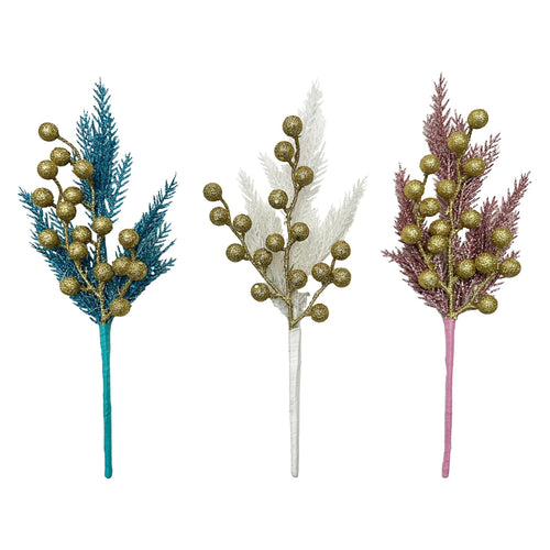 Glitter Fern And Berry Pick - Country Silk