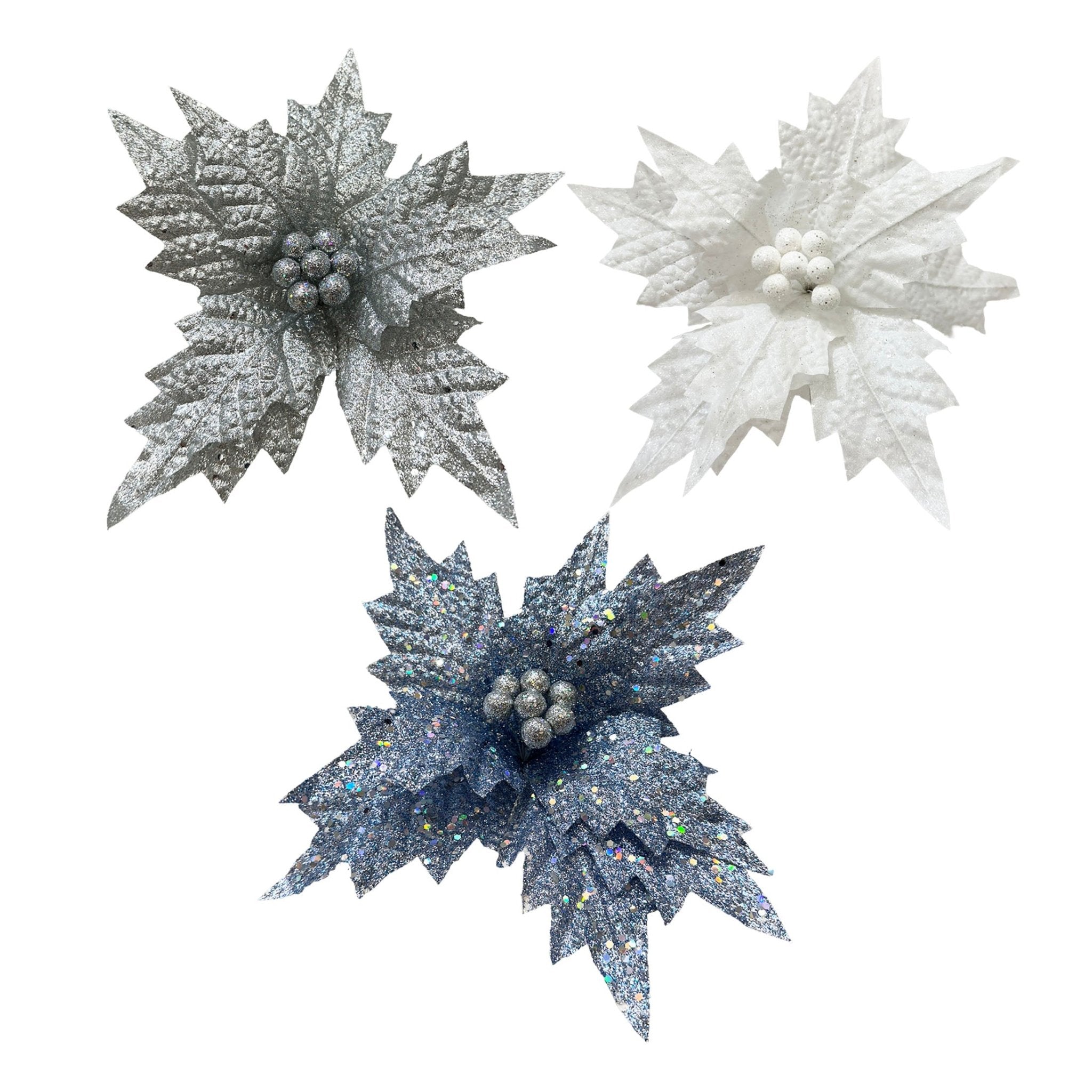 Poinsettia Head Pick - Country Silk