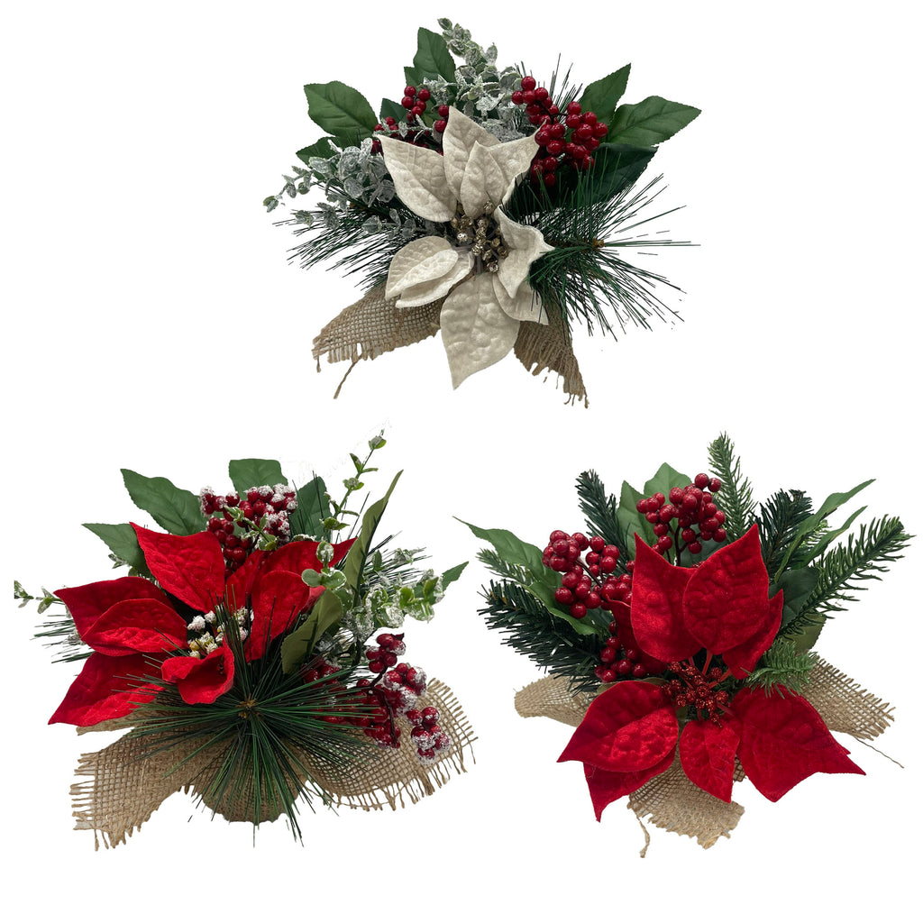 9.5 Inch H Velvet Poin Berry Arrangement