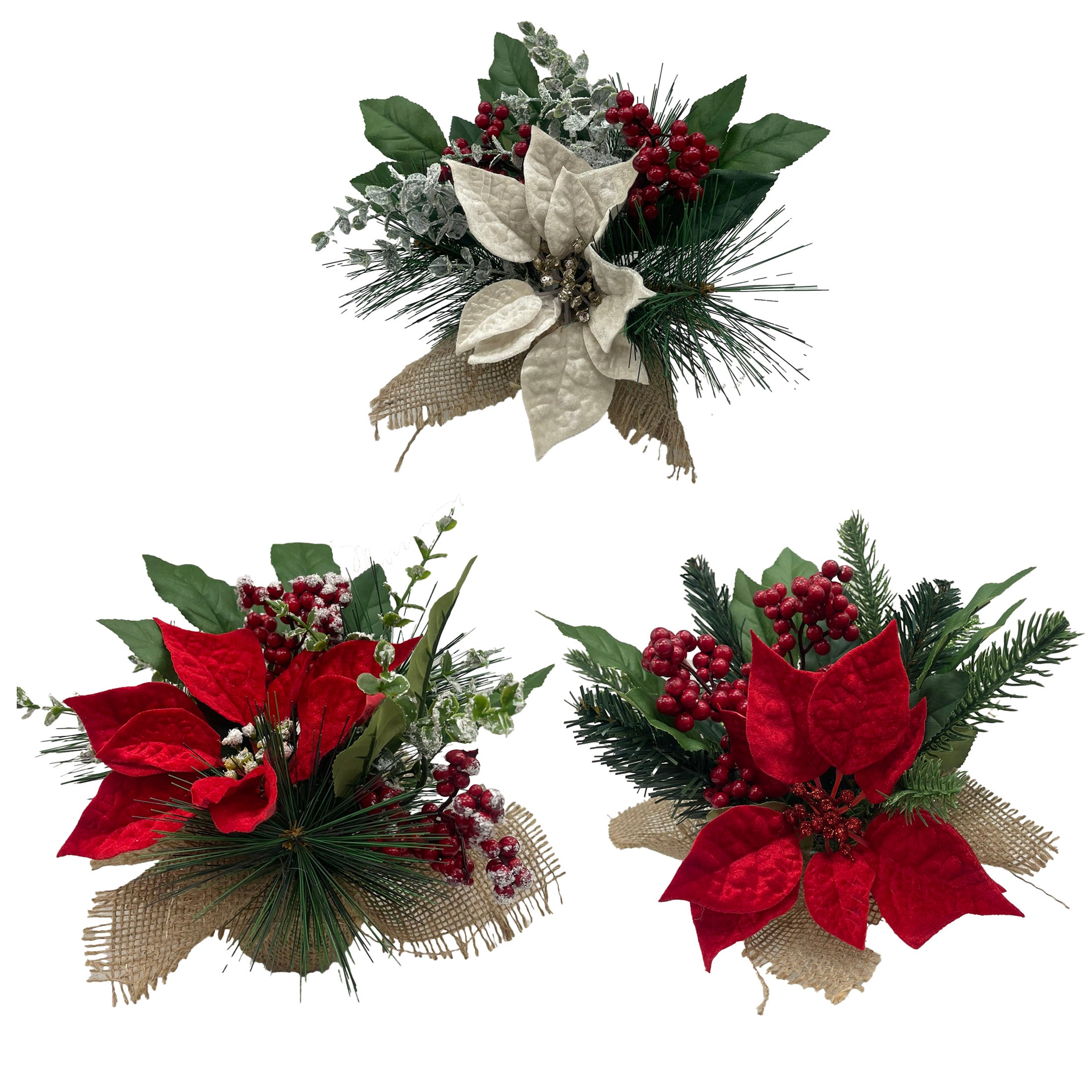 9.5 Inch H Velvet Poin Berry Arrangement