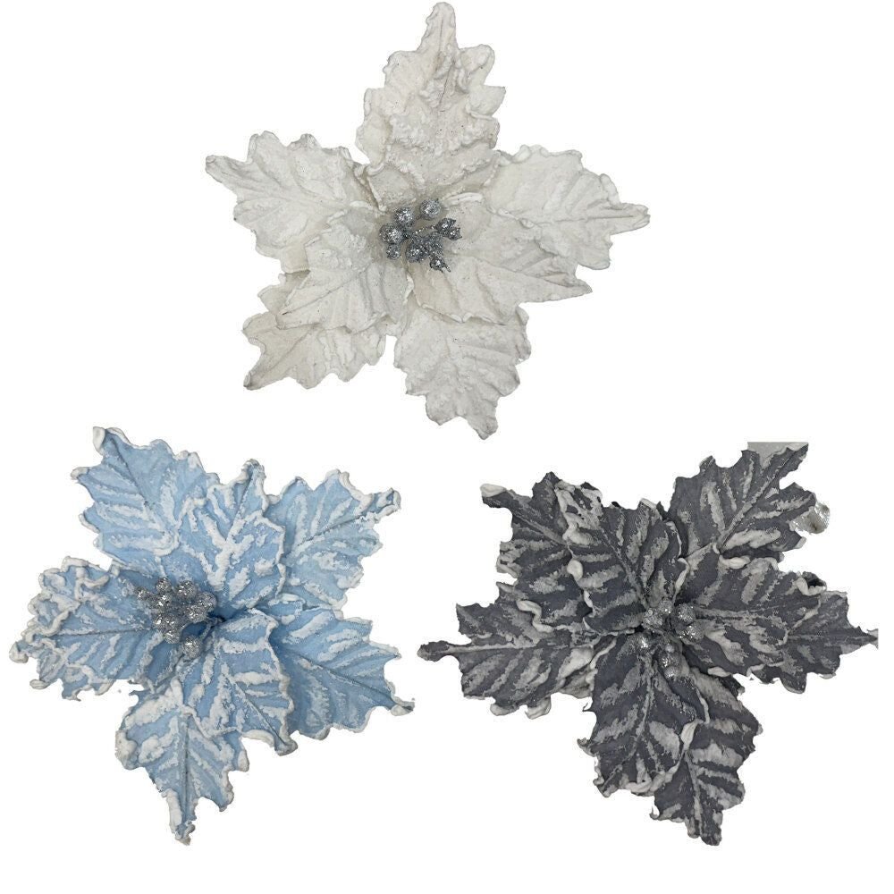 Foam Bubbling Poinsettia Pick - Country Silk