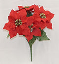 17 Poinsettia Bush X 5 W Lvs - Country Silk