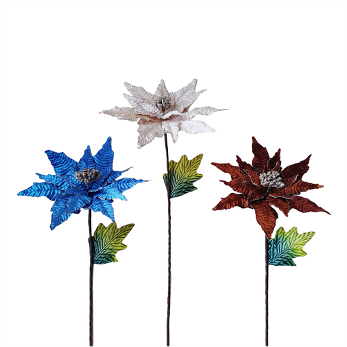 22 Inch Embossed Velvet Leaves With Glit - Country Silk