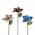 22 Inch Lace Velvet Single Poinsettia B - Country Silk