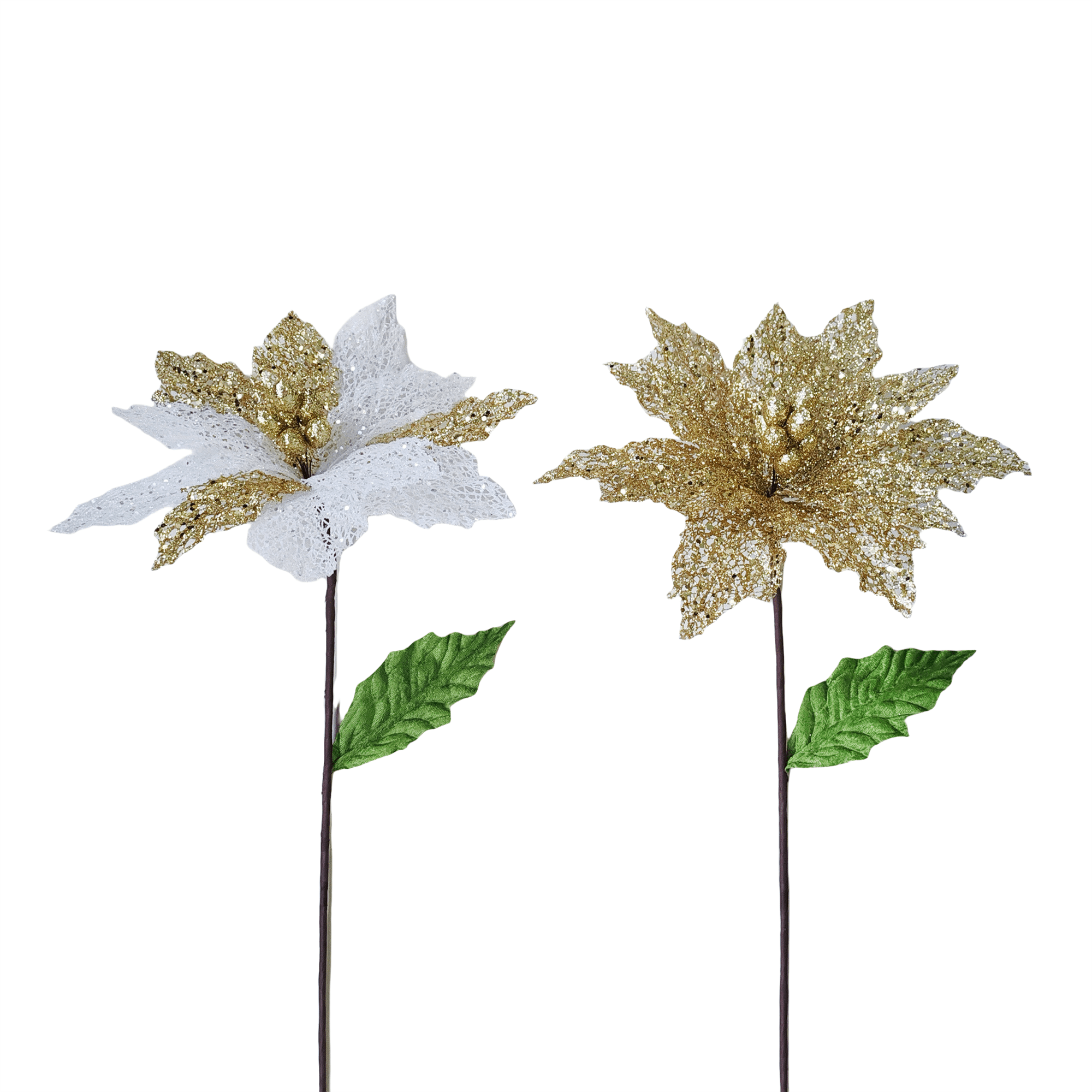 Lace Poinsettia Withglitter - Country Silk