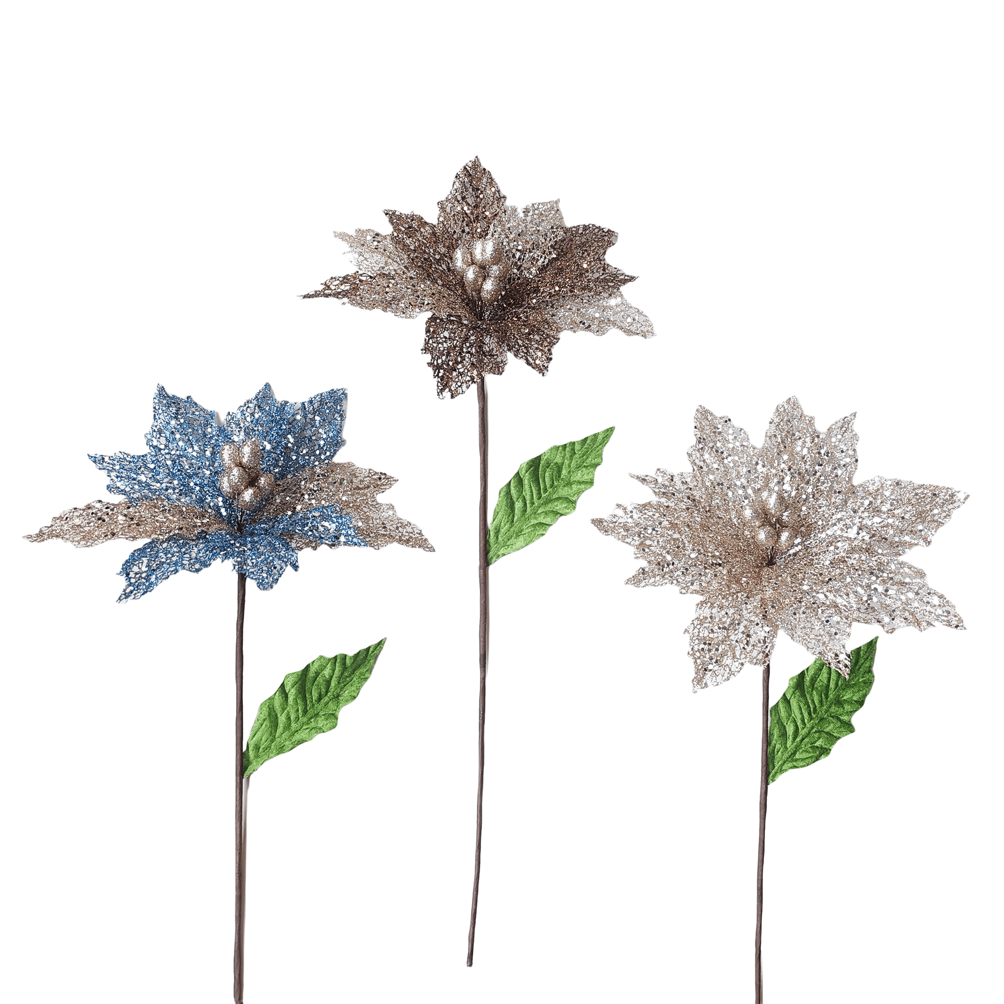 Lace Poinsettia Withglitter - Country Silk