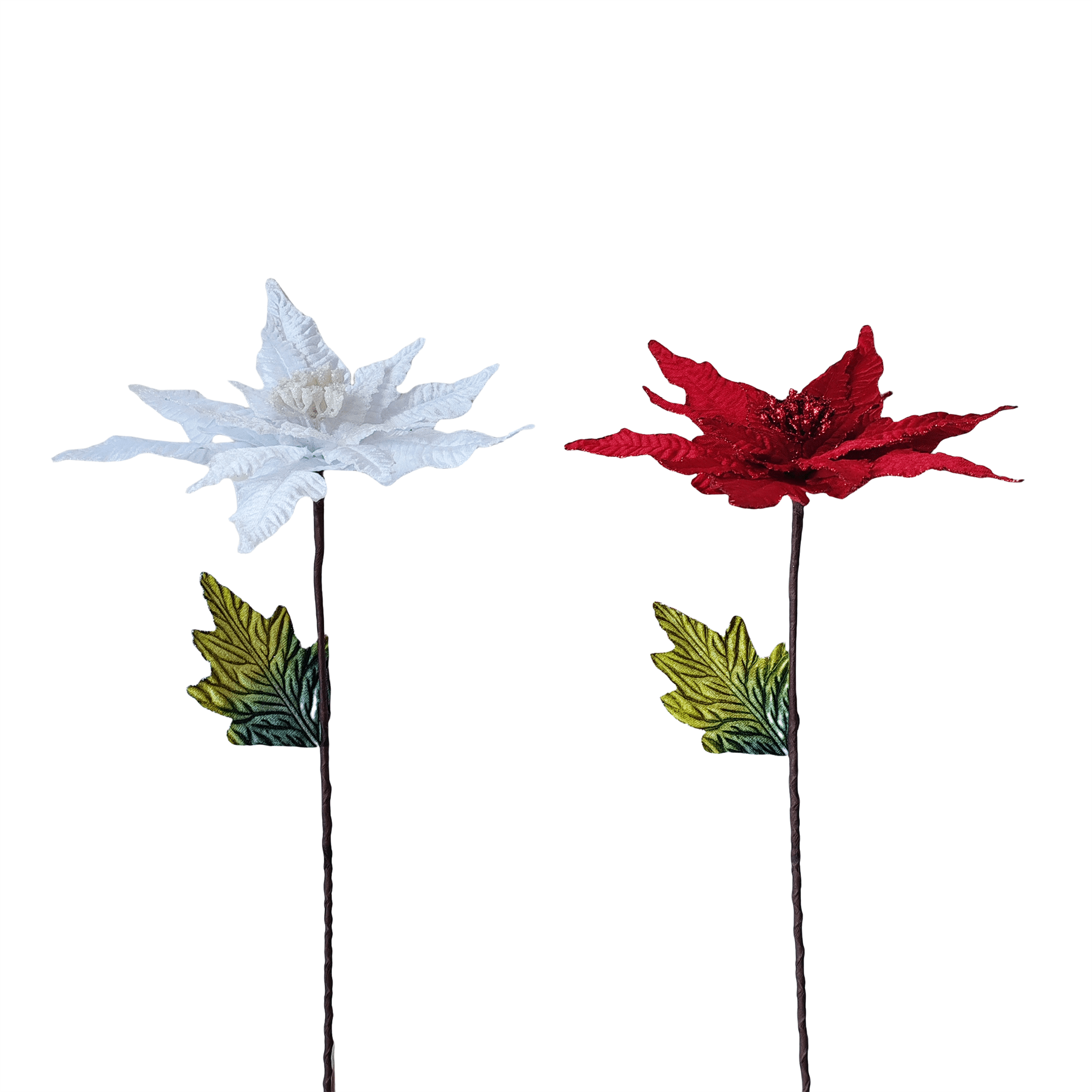 22 Inch Embossed Velvet Leaves With Glit - Country Silk