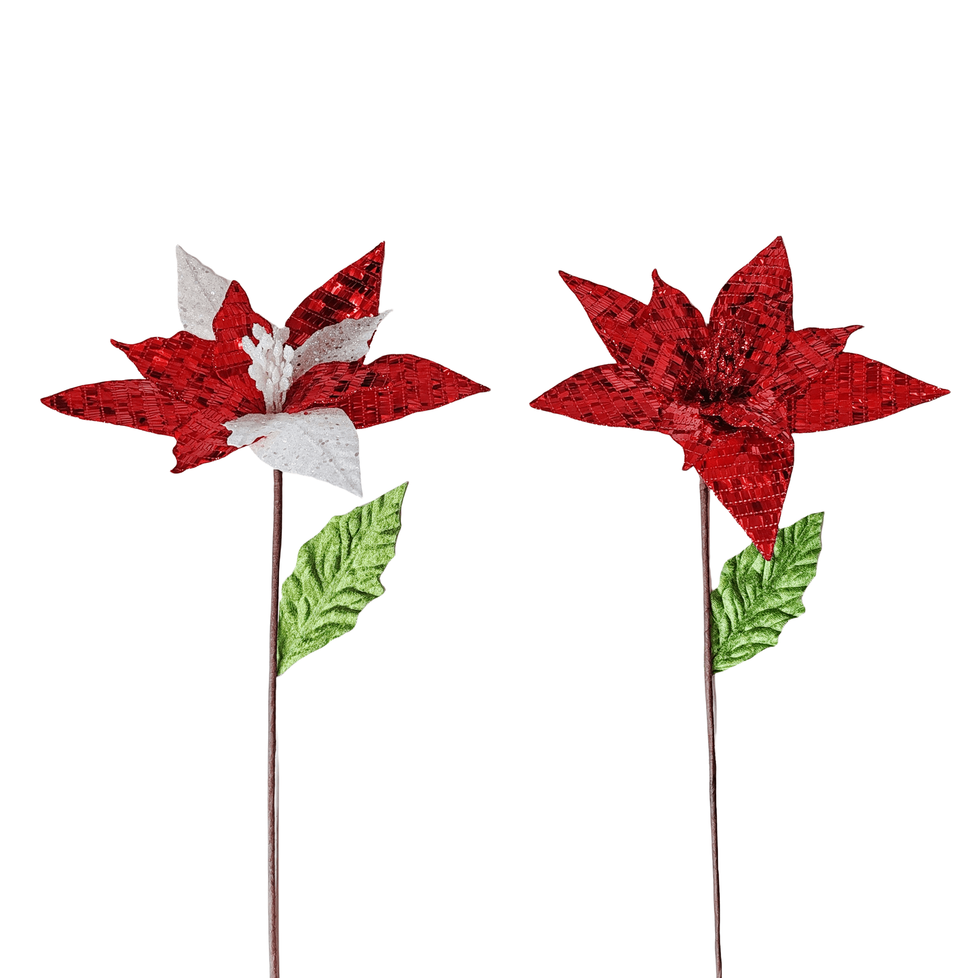 22 Inch All Flat Sequin Poinsettia With - Country Silk
