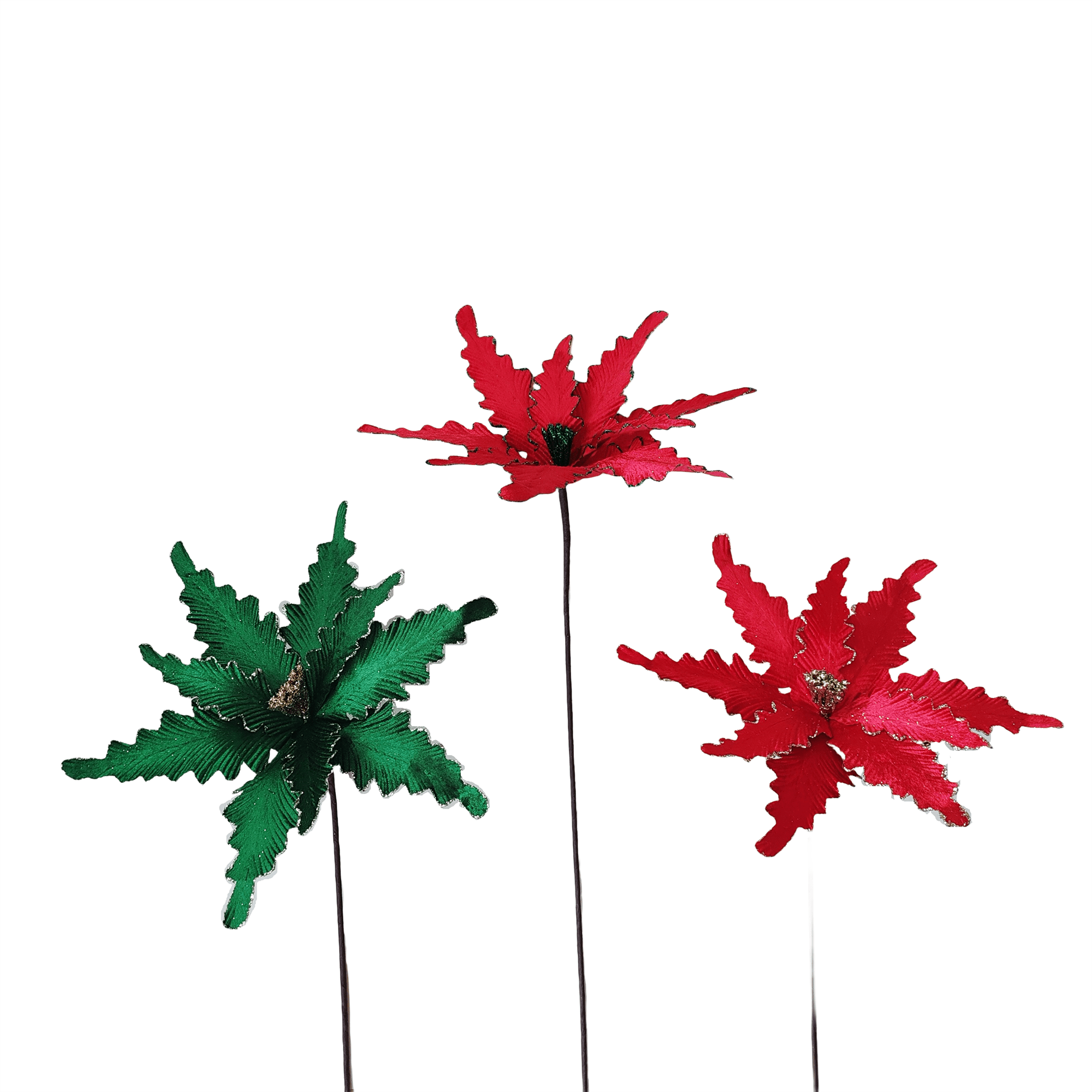 23 Inch Velvet Pinsettia Withscallopped - Country Silk