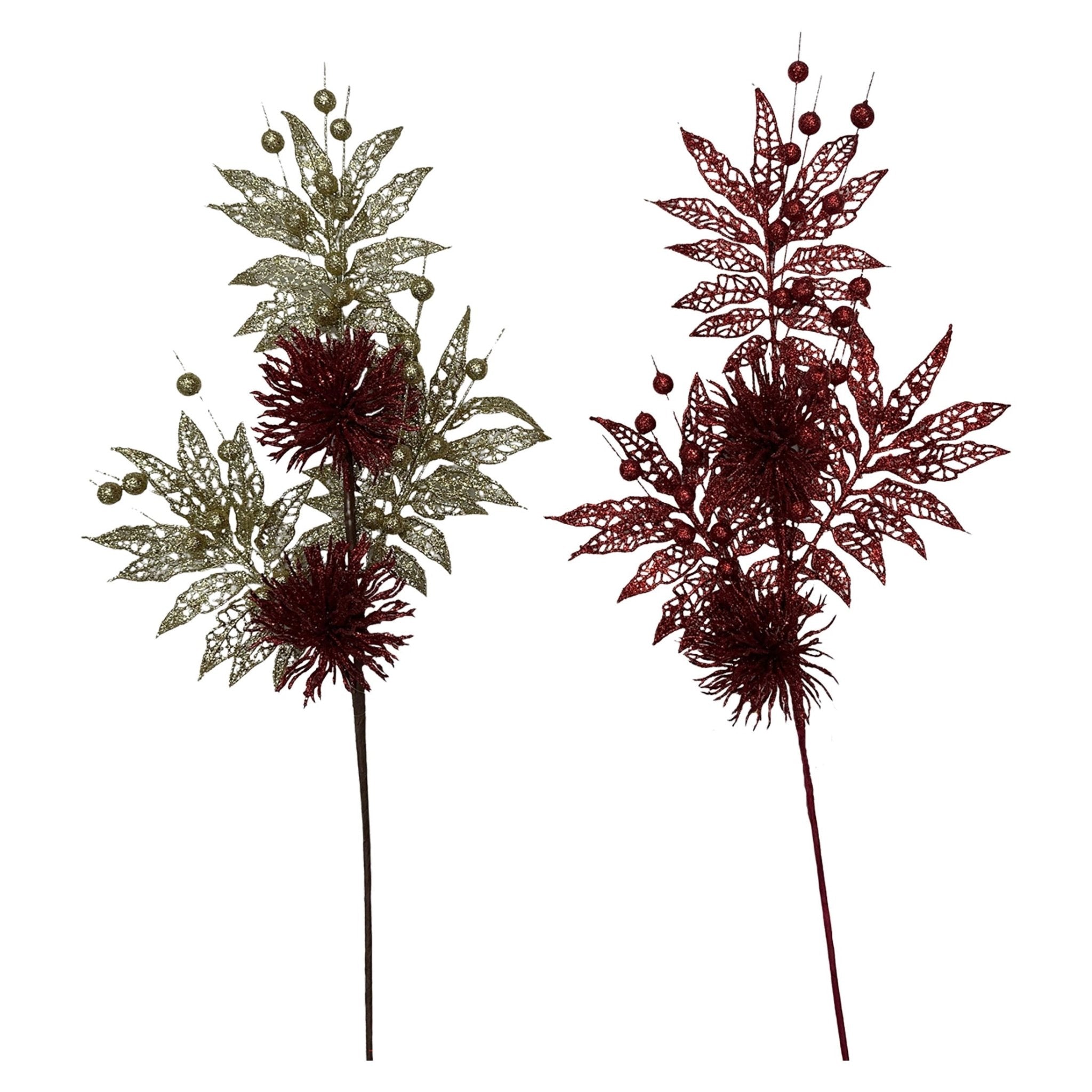 Glitter Spray W 2 Dandelions 3 Leaves So - Country Silk