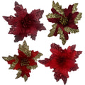 22 Velvet Poinsettia W Glitter 2 Asst St - Country Silk