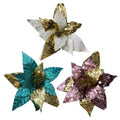22 All Flat Sequin Poinsettia With Leave - Country Silk