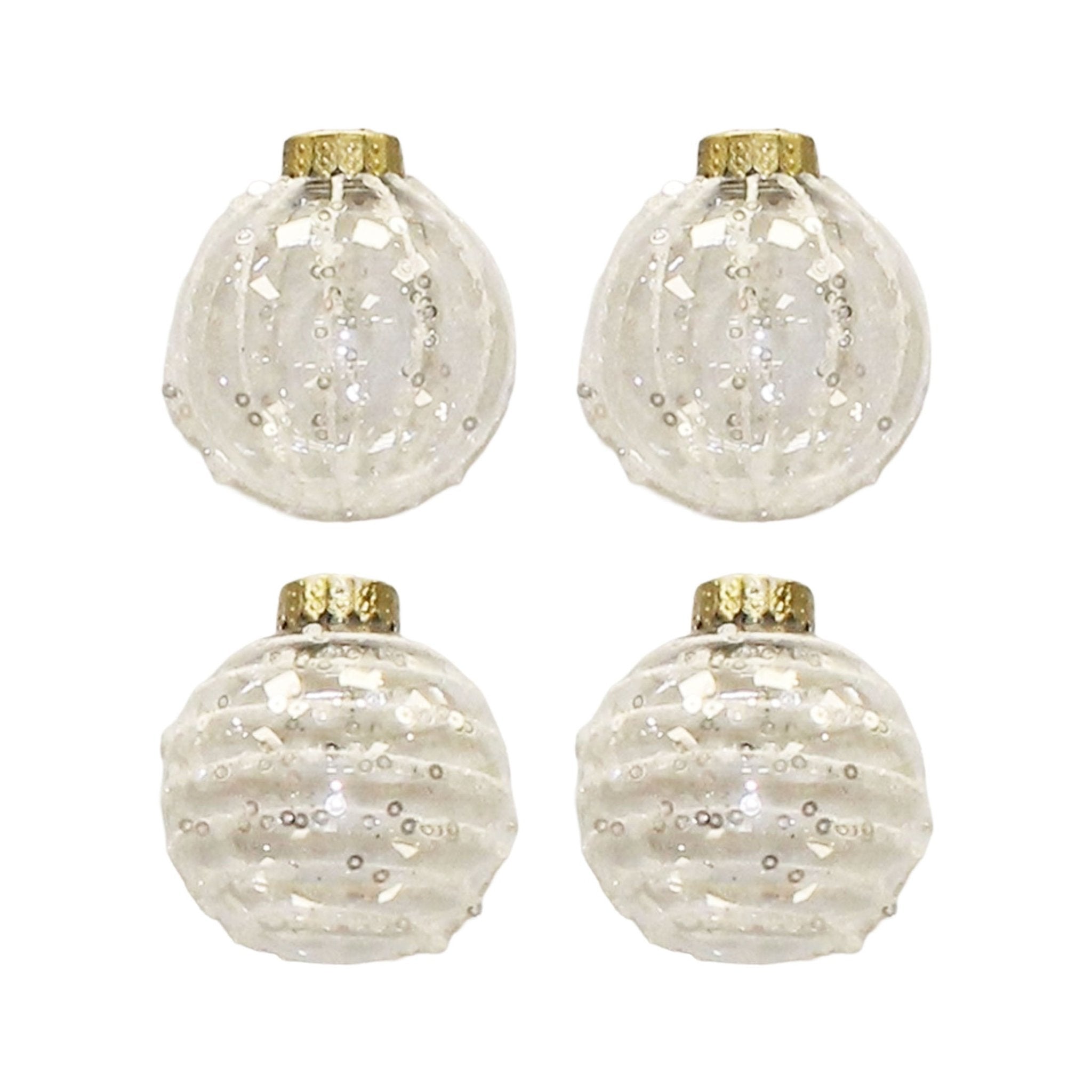 2 Pk Clear Ball With Glitter Stripe - Country Silk