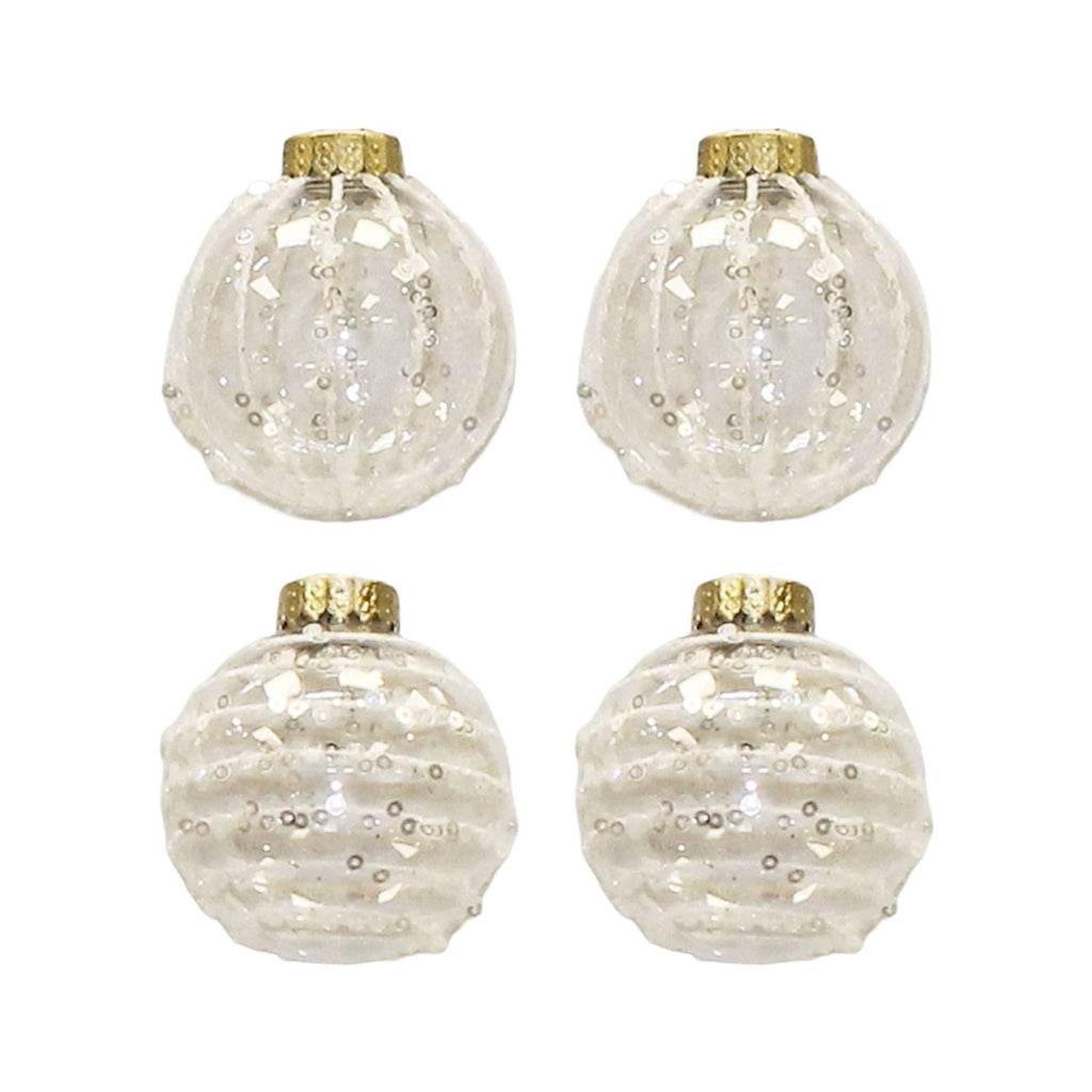 2 Pk Clear Ball With Glitter Stripe - Country Silk