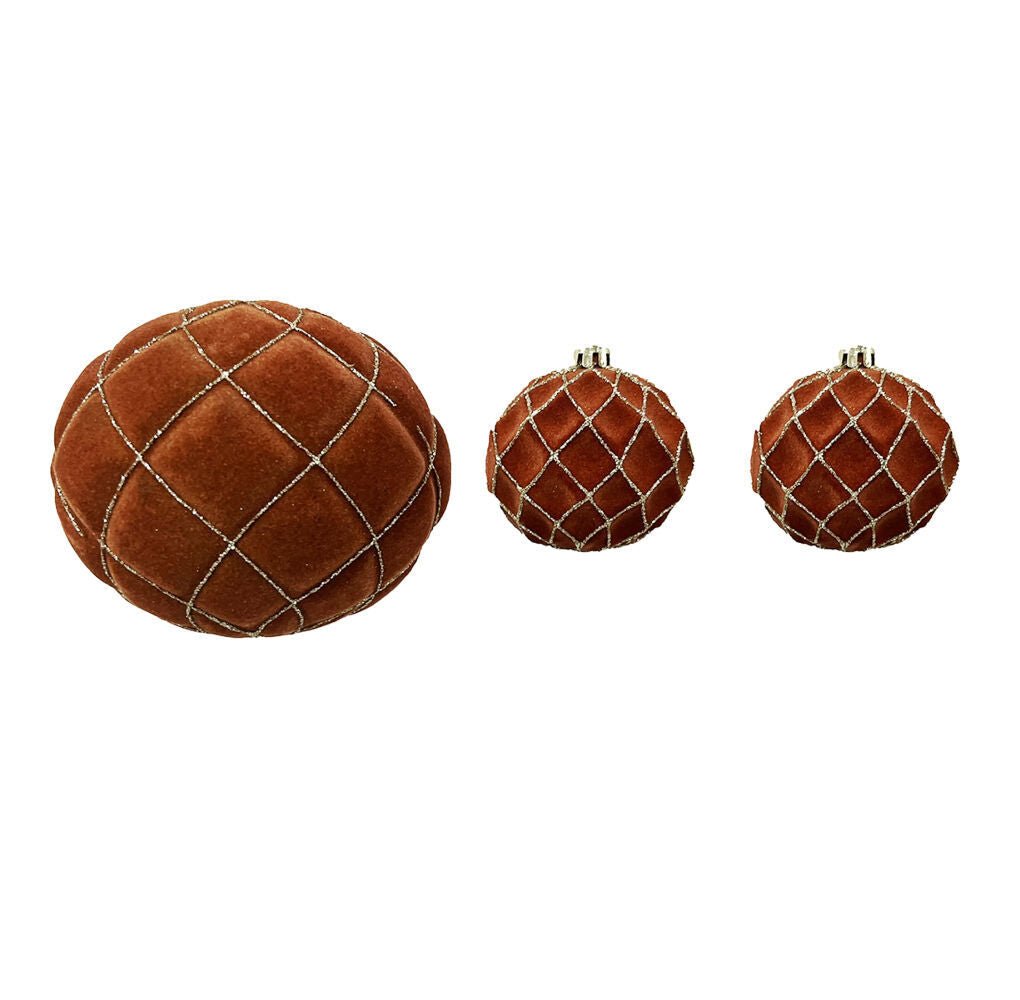 1Pk And 2 Pk Flocked Faceted Ball With G - Country Silk