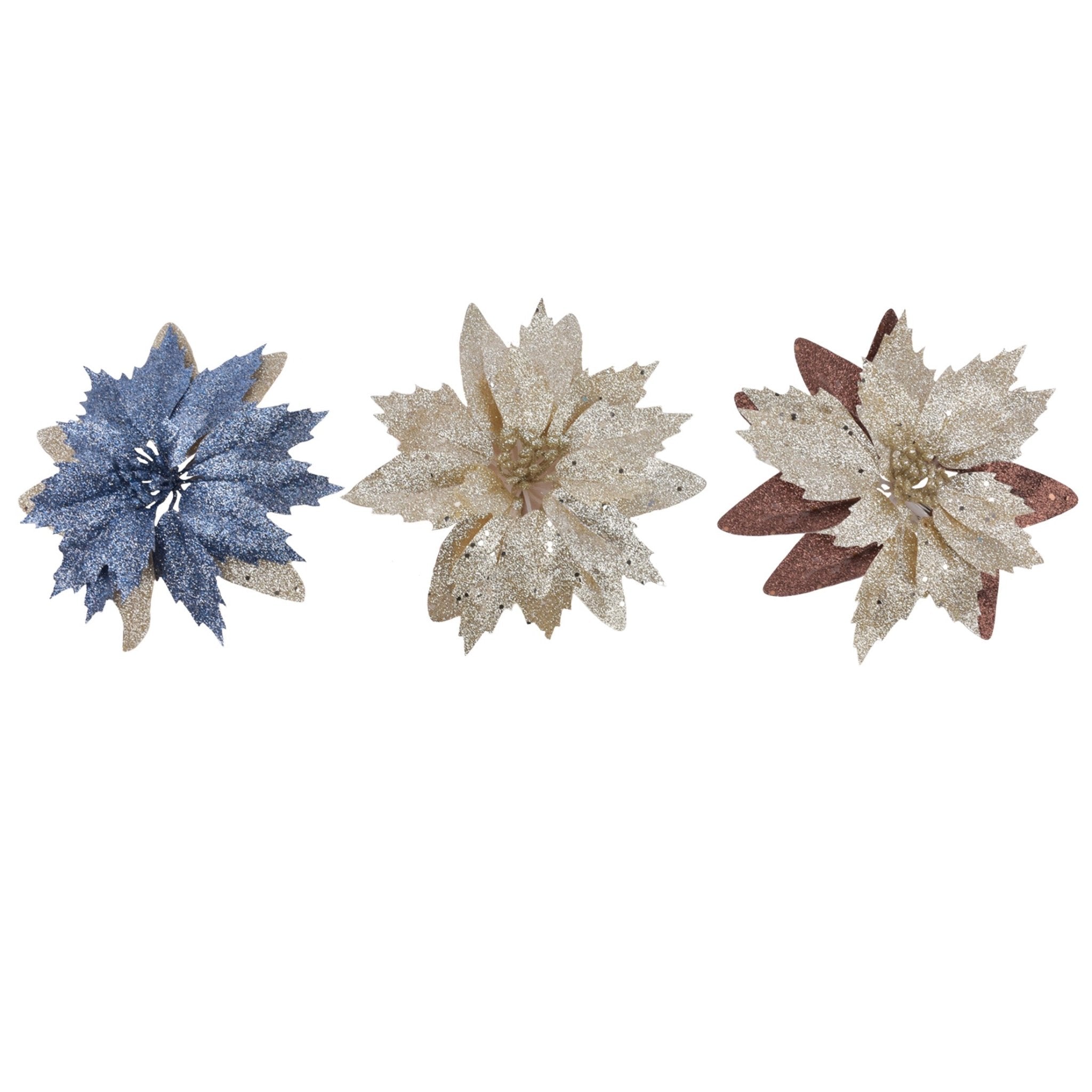 Multi Layer Clip On Fabric Poinsettia - Country Silk