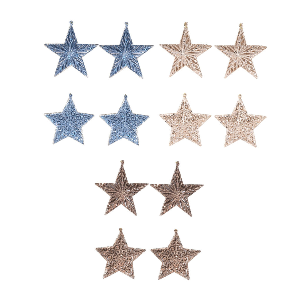 2Pk Large Double Layer 3D Glitter Star A - Country Silk