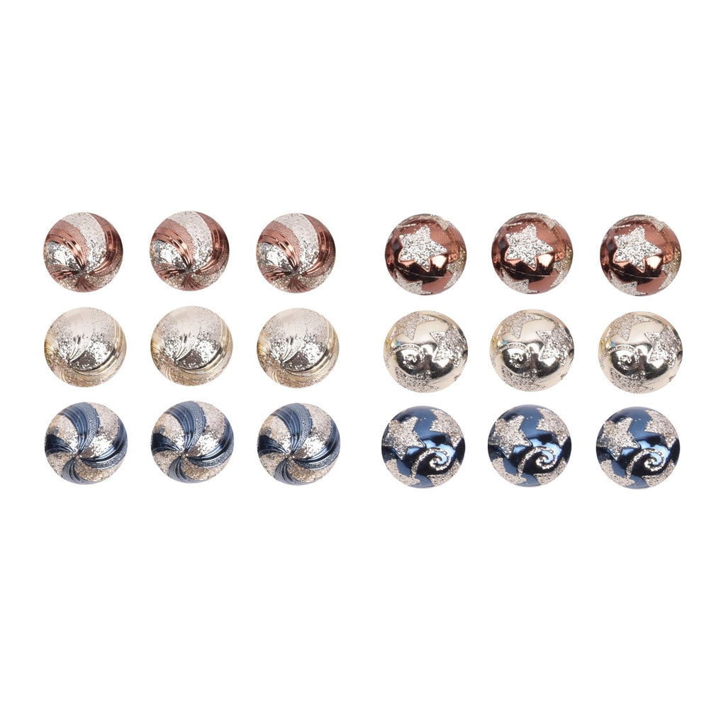 3Pk Ball Shiny Glitter Inch S Inch De - Country Silk