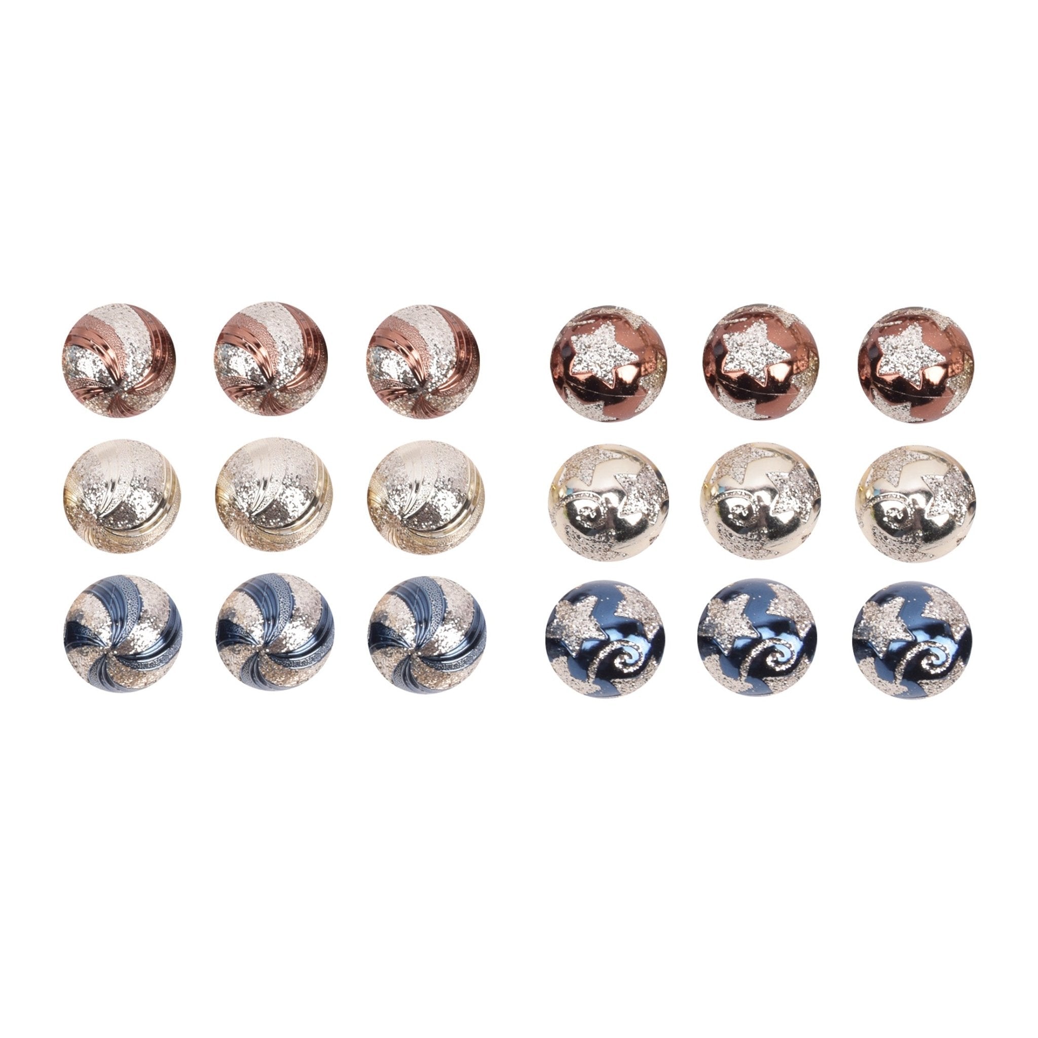 3Pk Ball Shiny Glitter Inch S Inch De - Country Silk