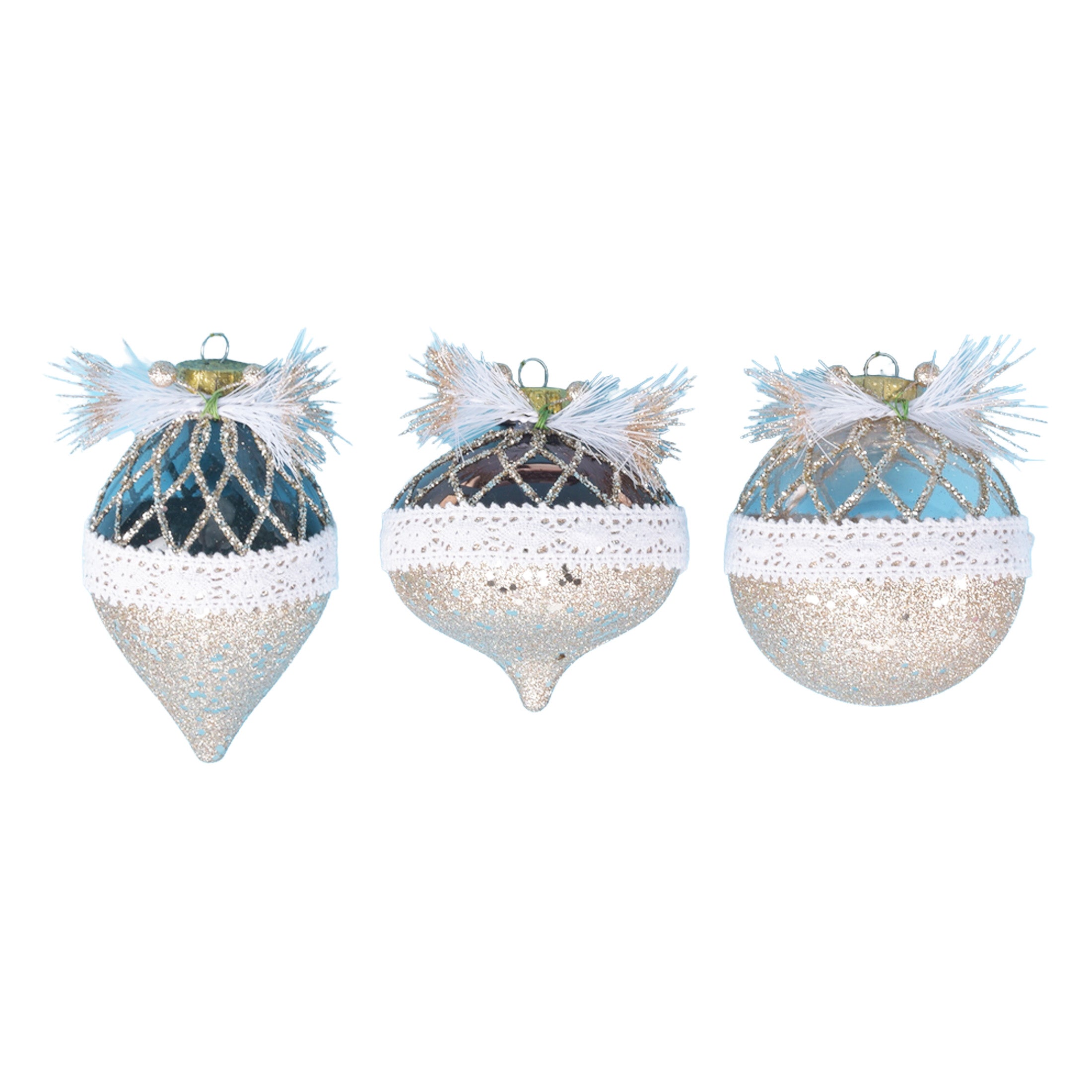 100Mm Shiny Ornamnet With Beaded Hp Top