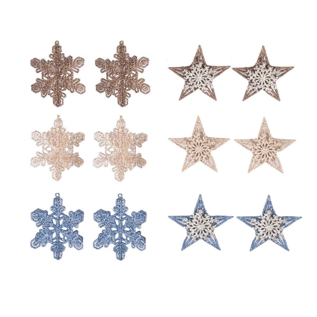 2Pk 3D Snowflake And Star Assort - Country Silk