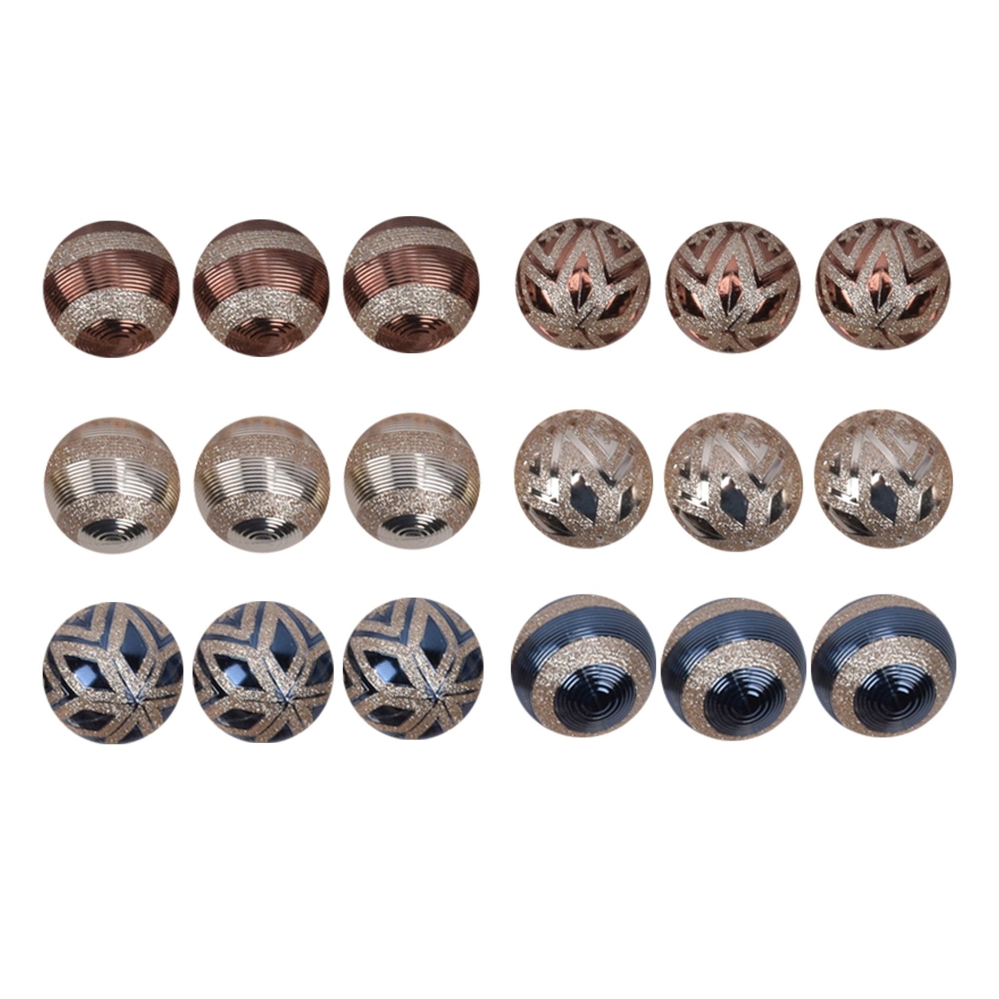 Balls X 3 W Glitter Pattern Asst - Country Silk