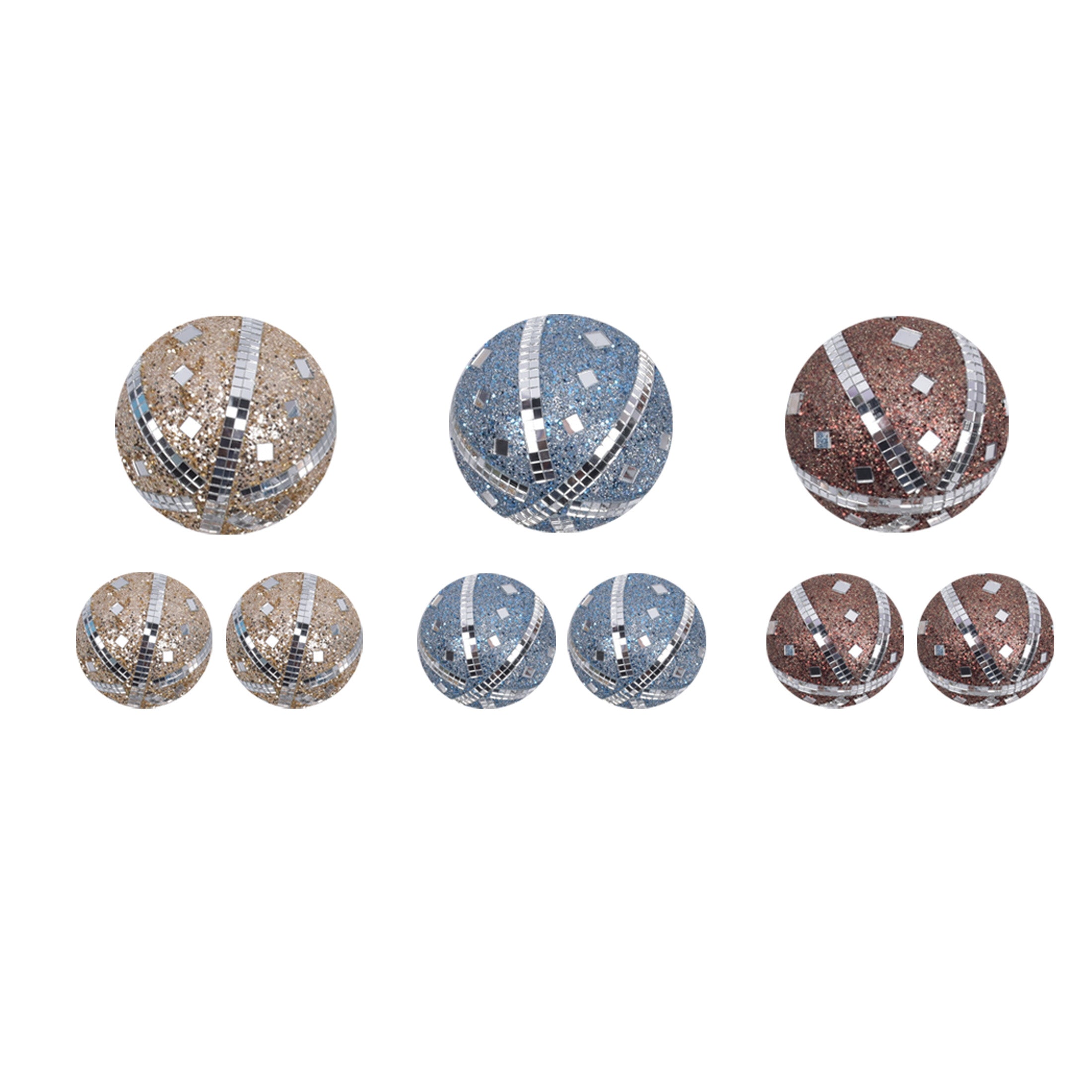 1Pk And 2 Pk Glitter Mirror Ornaments