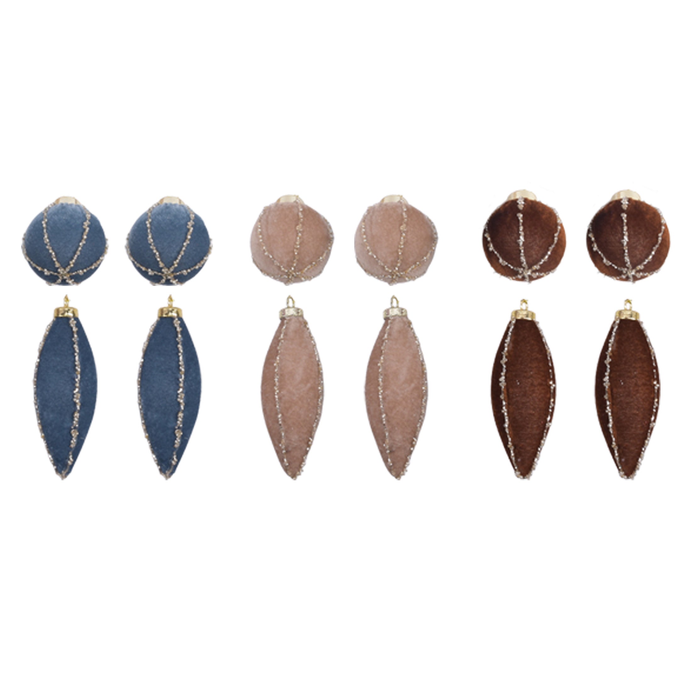 2 Pk 60Mm Velvet Ball With Beaded Vertic