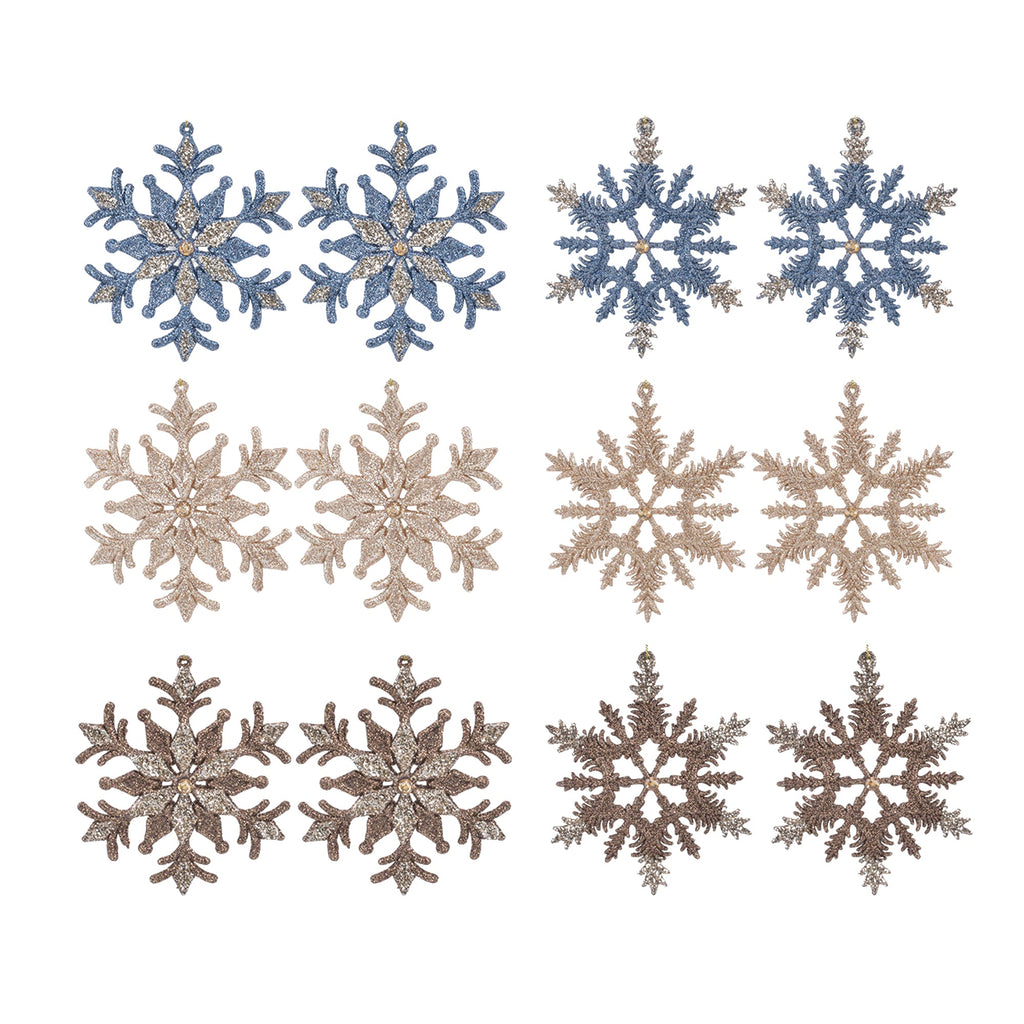 2Pk Frost Snowflake Assort - Country Silk