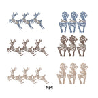 3 Pk Glitter Reindeers - Country Silk