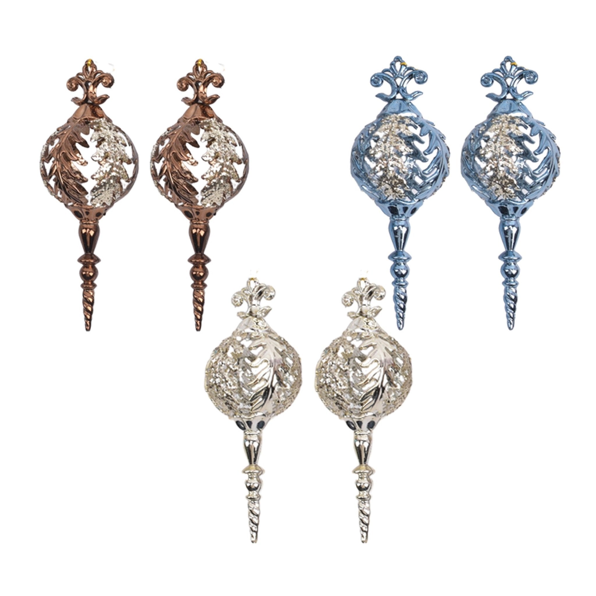 2 Pk Decorated Finials With Hp - Country Silk